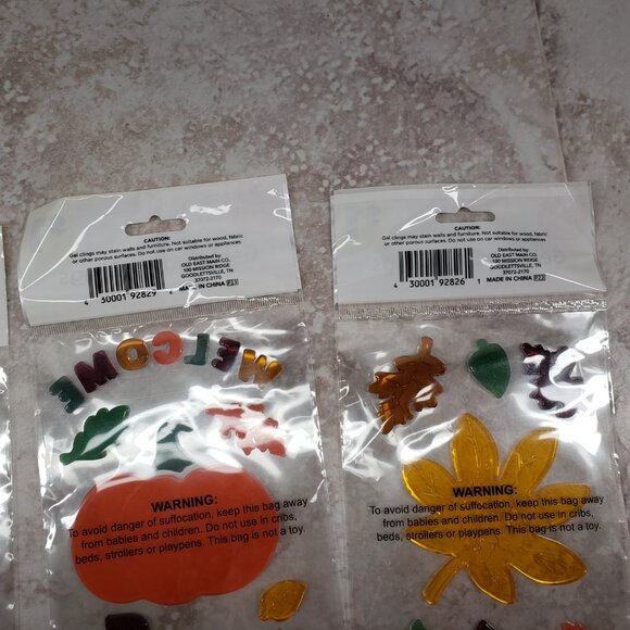 Autumn Decals Fall Gel Perfect Harvest Small Thanksgiving Window Clings 5 Packs - Picture 9 of 12